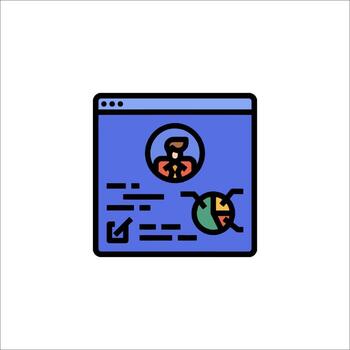 A computer screen with a person on it vector