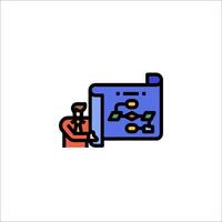 A man is holding a computer and a folder vector