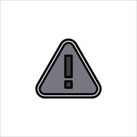 A black and white warning triangle icon vector