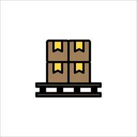 A stack of boxes on a pallet icon vector