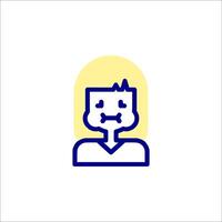 A man with a face and a smile on his head vector