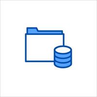 A folder with a stack of files and a stack of disks vector