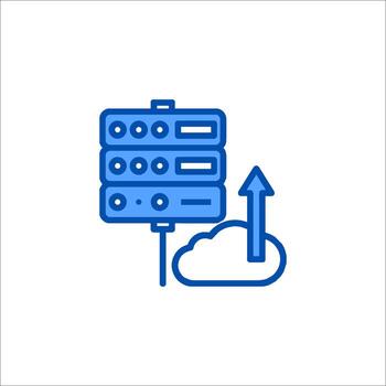 Cloud computing line icon, cloud computing concept illustration vector