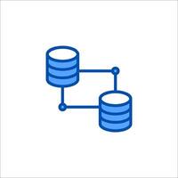 A blue icon of two data storage devices vector