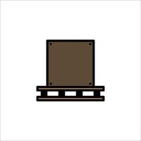 A wooden box on a shelf icon vector