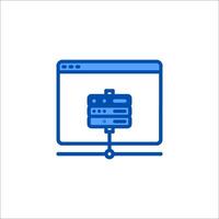 A computer screen with a blue icon vector