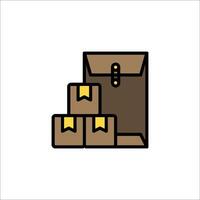 A brown envelope with a yellow ribbon on it vector