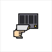 A hand holding a gun icon on a white background vector