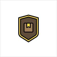 A shield with a book in it vector