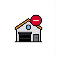 A garage with a red stop sign on it vector