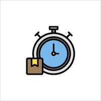 A clock with a bag on it and a paper clip vector