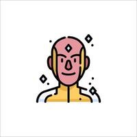 A man with a yellow shirt and a yellow face vector
