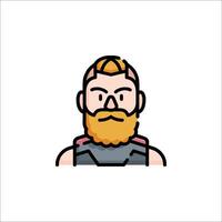 Thor the god of thunder avatar icon vector