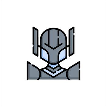 A robot icon with a helmet on it vector