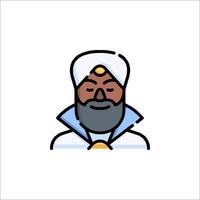 An illustration of a man in a turban vector