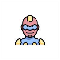 A cartoon character with a blue and yellow face vector