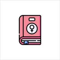 A pink book with a female symbol on it vector