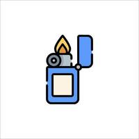 A lighter with a flame on it in a line style vector