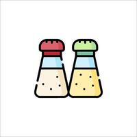 Two salt shakers with different colors on them vector