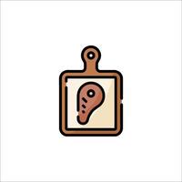 A small icon of a piece of meat on a cutting board vector