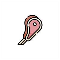 Meat icon in line style on white background vector