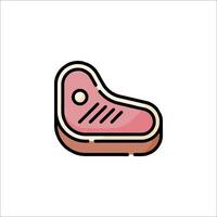 Meat icon in a line style on a white background vector