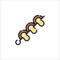 A line drawing of a sausage on a stick vector
