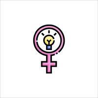 A pink female symbol with a light bulb in the middle vector