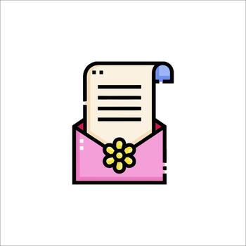 An envelope with a letter inside on a white background vector