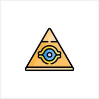 An eye in a triangle icon vector
