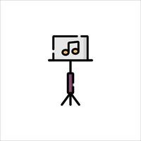A music stand with a music note on it vector