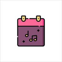 A calendar with music notes on it vector