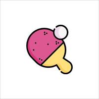 A pink ping pong paddle with a ball on it vector