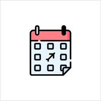 A calendar icon with an arrow pointing to it vector