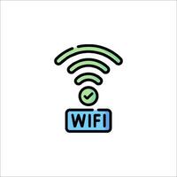 A wifi icon with a check mark on it vector