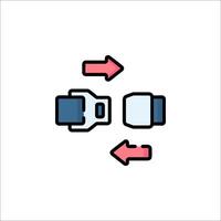A flat icon of a car with a steering wheel vector