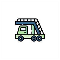A truck with a ladder on top of it vector