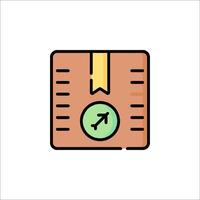A box with a green arrow on it vector
