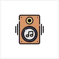 A speaker icon with music notes vector