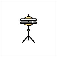 A black and white illustration of a lamp on a tripod vector