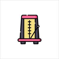 A pink and black scale with a red line vector