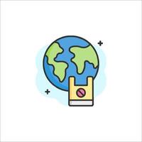 A globe with a plastic bag on it vector