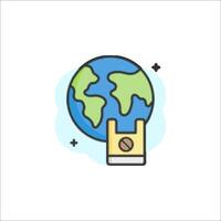 A globe with a plastic bag on it vector