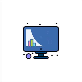 un computadora monitor con un bar grafico en eso vector