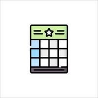A calendar icon with a star on it vector