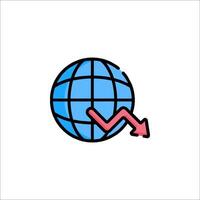 A globe with an arrow pointing upward vector