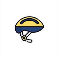 A yellow and blue helmet icon vector