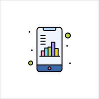 Mobile app icon with bar chart vector