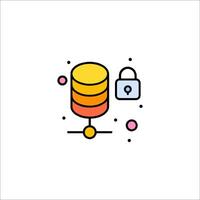 A stack of data with a padlock icon vector