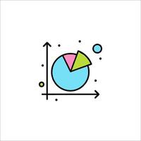A pie chart icon with arrows and dots vector